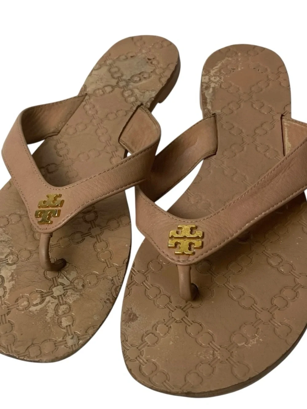 Tory burch woman’s leather Beige sandals size 8.5 M